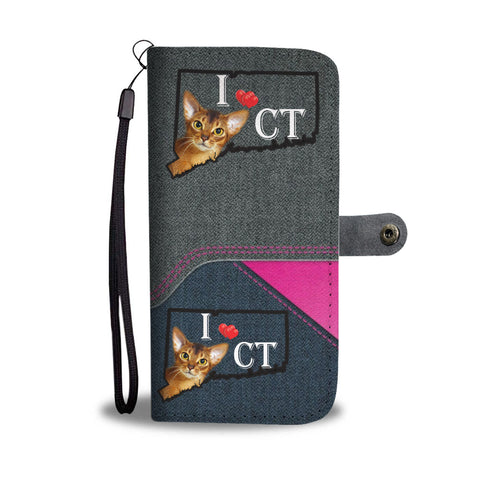 Abyssinian cat Print Wallet CaseCT State