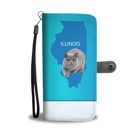 British Shorthair Cat Print Wallet CaseIL State