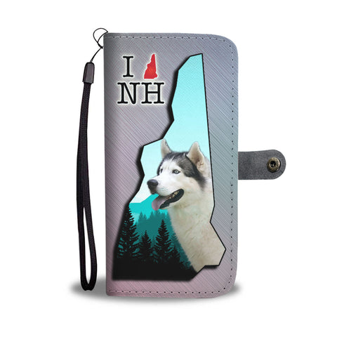 Siberian Husky Print Wallet CaseNH State