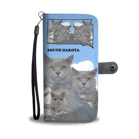 Mount Rushmore British Shorthair Cat Print Wallet CaseSD State
