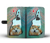 Cute Akita Print Wallet CaseNH State