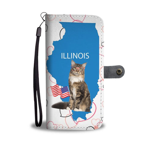 Maine Coon Cat Print Wallet CaseIL State