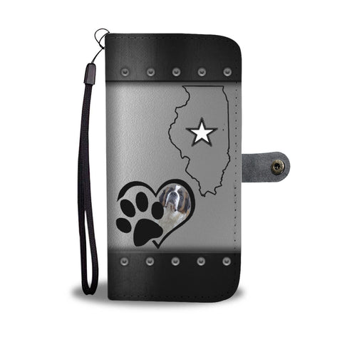 Saint Bernard Dog Print Wallet CaseIL State