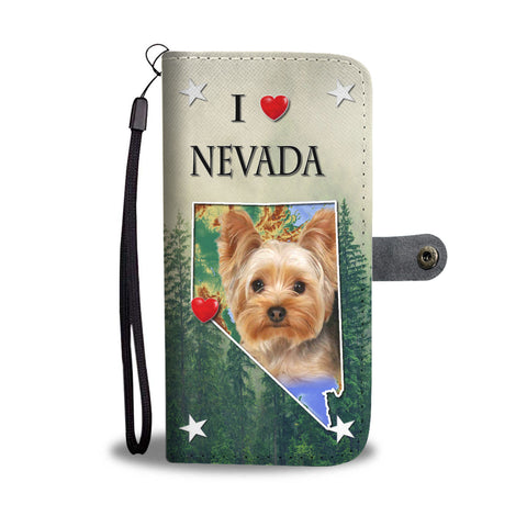 Cute Yorkshire Terrier Print Wallet CaseNV State