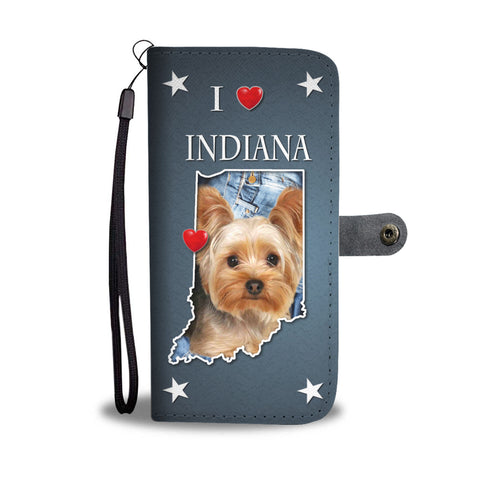 Cute Yorkshire Terrier Print Wallet CaseIN State