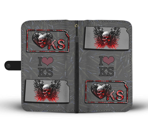 Gun And Skull Print Limited Edition Wallet CaseKS State