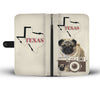 Pug Dog Print Wallet CaseTX State