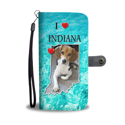 Cute Beagle Dog Print Wallet CaseIN State