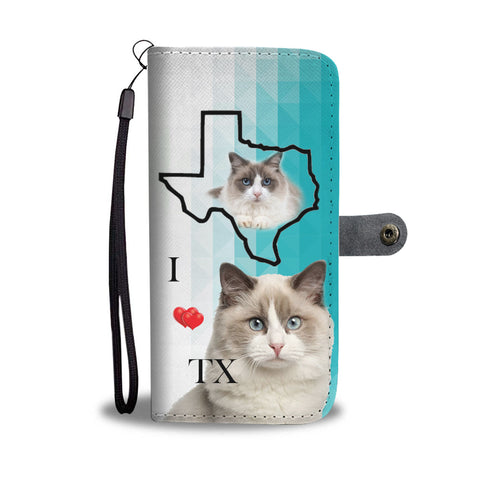 Ragdoll Cat Print Wallet CaseTX State