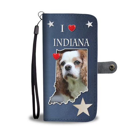 Cute Cavalier King Charles Spaniel Print Wallet CaseIN State