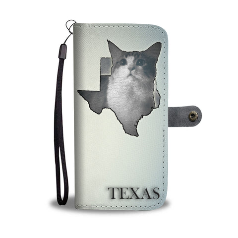 Cute Munchkin Cat Print Wallet CaseTX State