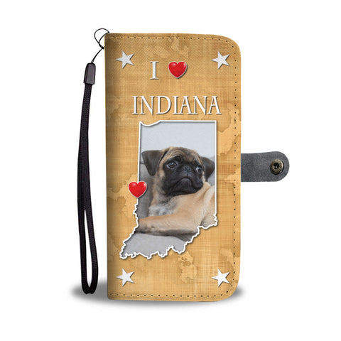 Cute Pug Dog Print Wallet CaseIN State