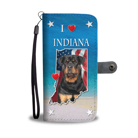 Lovely Rottweiler Dog Print Wallet CaseIN State