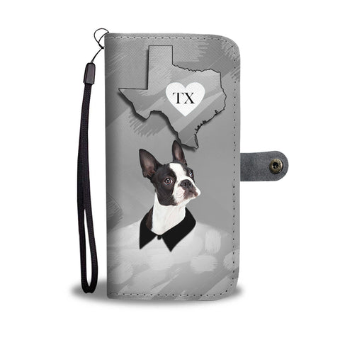 Amazing Boston Terrier Print Wallet CaseTX State