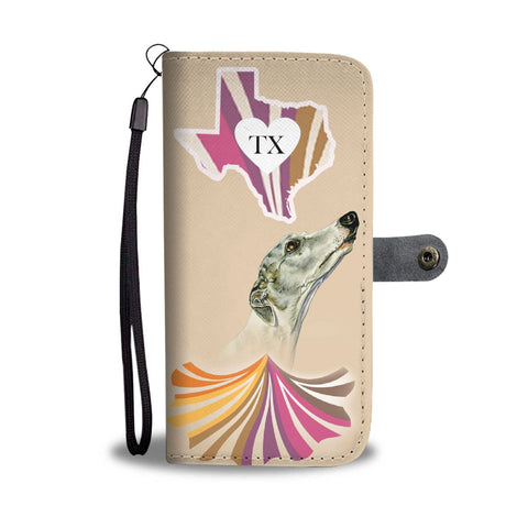 Whippet Dog Print Wallet CaseTX State