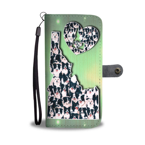 Border Collie Dog In Lots Print Wallet CaseID State