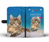 Cute Maine Coon Print Wallet CaseIN State