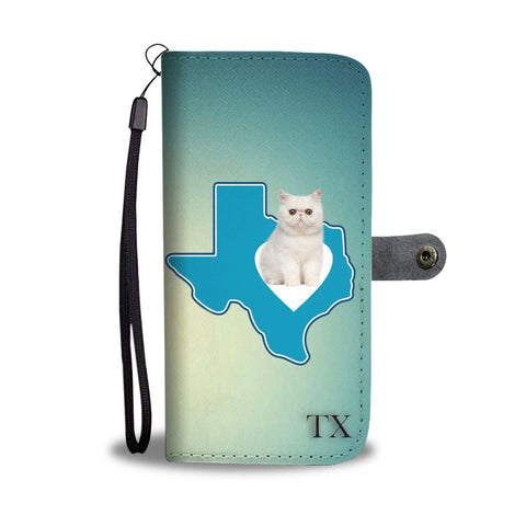 Exotic Shorthair Cat Print Wallet CaseTX State