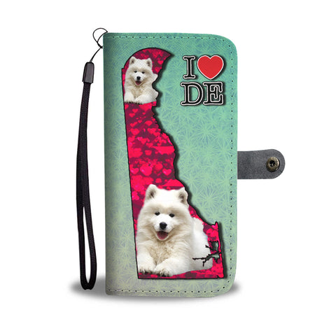 Cute Samoyed Dog Print Wallet CaseDE State