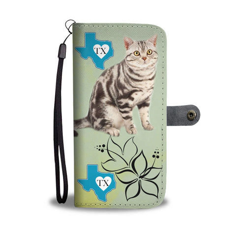 American Shorthair Cat Print Wallet CaseTX State