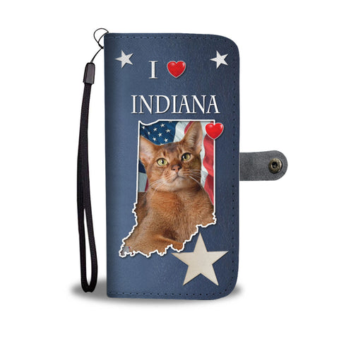 Cute Abyssinian Cat Print Wallet CaseIN State