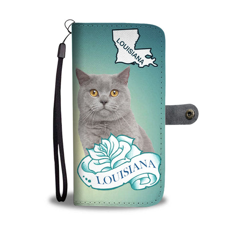 British Shorthair Cat Print Wallet CaseLA State