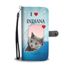 Russian Blue Cat Print Wallet CaseIN State