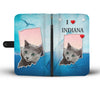 Russian Blue Cat Print Wallet CaseIN State