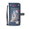 Cute Russian Blue Cat Print Wallet CaseIN State