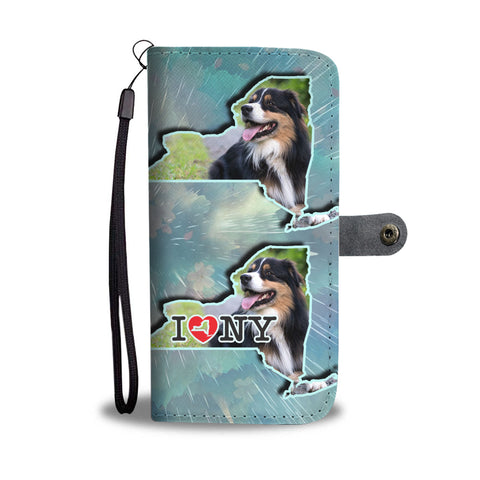 Australian Shepherd Dog Print Wallet CaseNY State