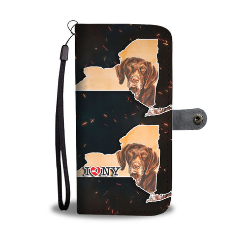 German Shorthaired Pointer Dog Print Wallet CaseNY State