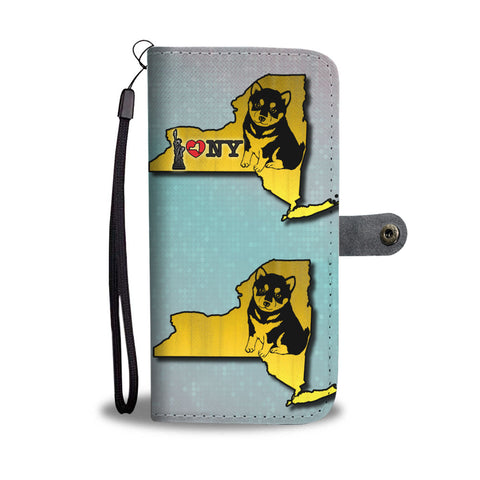 Cute Shiba Inu Art Print Wallet CaseNY State