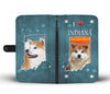 Cute Akita Dog Print Wallet CaseIN State