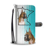 Boxer Dog Print Wallet CaseMN State