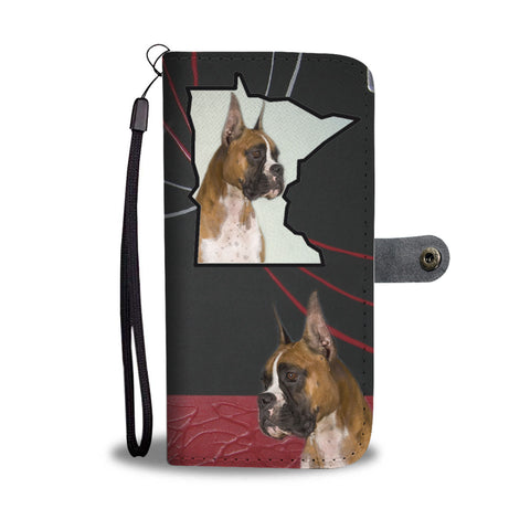 Amazing Boxer Dog Print Wallet CaseMN State