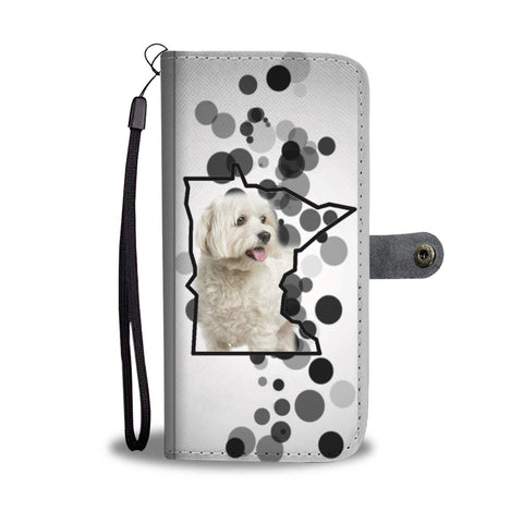 Cute Maltese Print Wallet CaseMN State