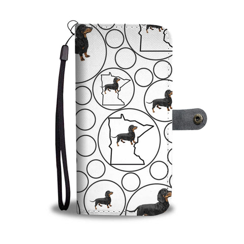 Dachshund Dog Print Wallet CaseMN State