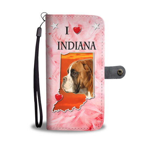 Boxer Dog Print Wallet CaseIN State