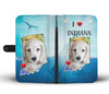 Cute Dachshund Dog Print Wallet CaseIN State