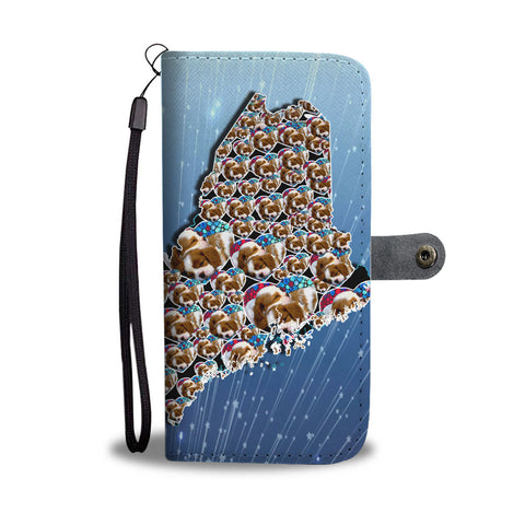 Cavalier King Charles Spaniel On Hearts Print Wallet CaseME State