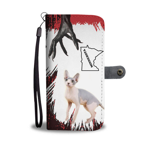 Sphynx Cat Print Wallet CaseMN State