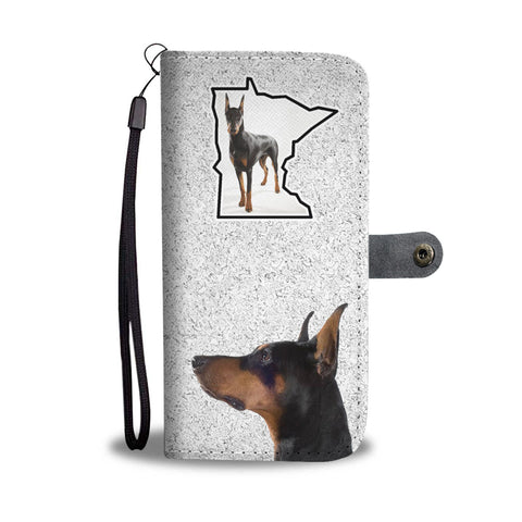 Doberman Pinscher Print Wallet CaseMN State