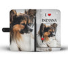 Cute Papillon Dog Print Wallet CaseIN State