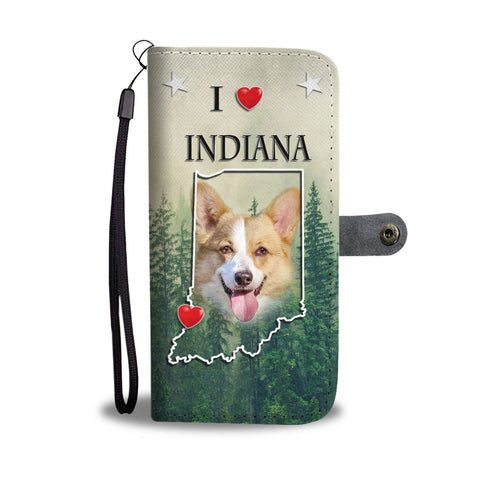 Cute Pembroke Welsh Corgi Print Wallet CaseIN State