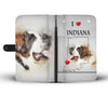 Cute St. Bernard Print Wallet CaseIN State