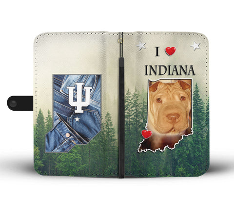 Cute Shar Pei Print Wallet CaseIN State