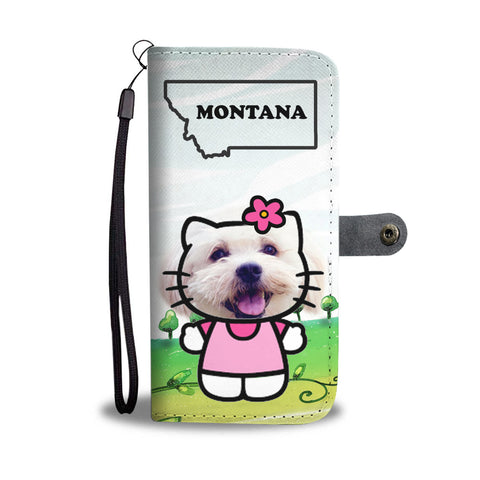 Cute Maltese Dog Print Wallet CaseMT State