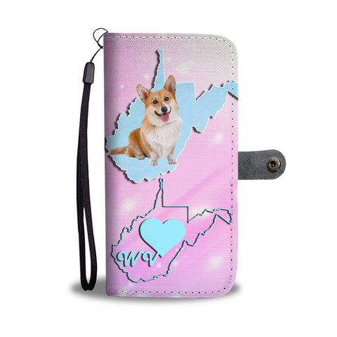 Amazing Cardigan Welsh Corgi Print Wallet CaseWV State