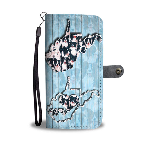 Amazing Border Collie In Lots Print Wallet CaseWV State