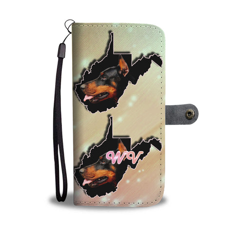 Amazing Doberman Pinscher Dog Print Wallet CaseWV State